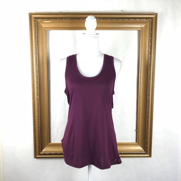 NWT FABLETICS Burgundy Open Back Mariela tank top - Picture 2 of 6